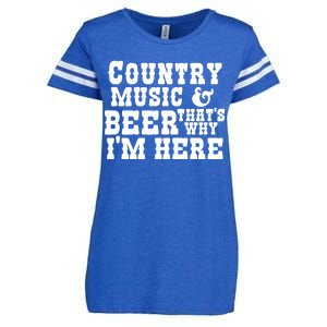 Country Music And Beer That's Why Im Here Enza Ladies Jersey Football T-Shirt