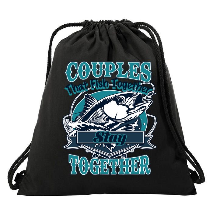 Couples The Fish Together Stay Together Drawstring Bag