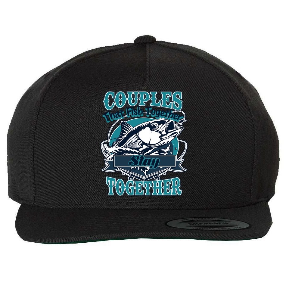 Couples The Fish Together Stay Together Wool Snapback Cap