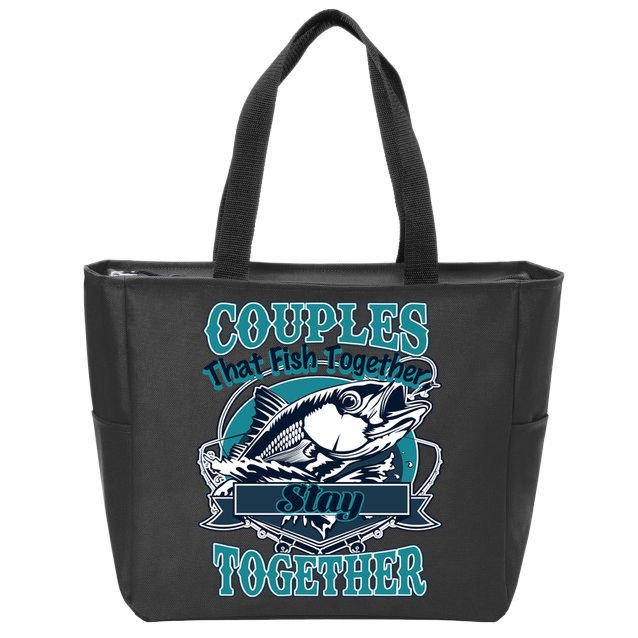 Couples The Fish Together Stay Together Zip Tote Bag