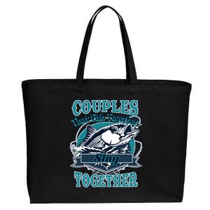 Couples The Fish Together Stay Together Cotton Canvas Jumbo Tote