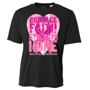 Courage Faith Strength Hope Breast Cancer Awareness Cooling Performance Crew T-Shirt