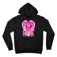 Courage Faith Strength Hope Breast Cancer Awareness Hoodie