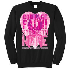 Courage Faith Strength Hope Breast Cancer Awareness Sweatshirt