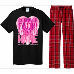 Courage Faith Strength Hope Breast Cancer Awareness Pajama Set