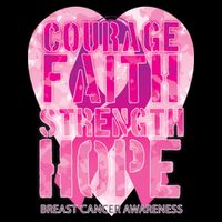 Courage Faith Strength Hope Breast Cancer Awareness Ladies Essential Flowy Tank