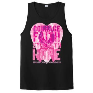 Courage Faith Strength Hope Breast Cancer Awareness PosiCharge Competitor Tank