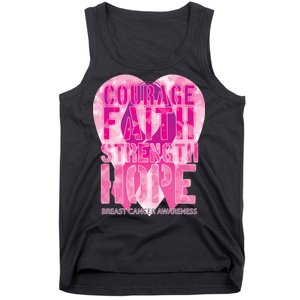 Courage Faith Strength Hope Breast Cancer Awareness Tank Top