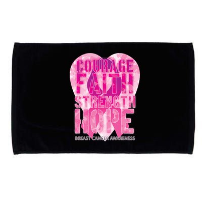 Courage Faith Strength Hope Breast Cancer Awareness Microfiber Hand Towel