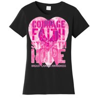 Courage Faith Strength Hope Breast Cancer Awareness Women's T-Shirt