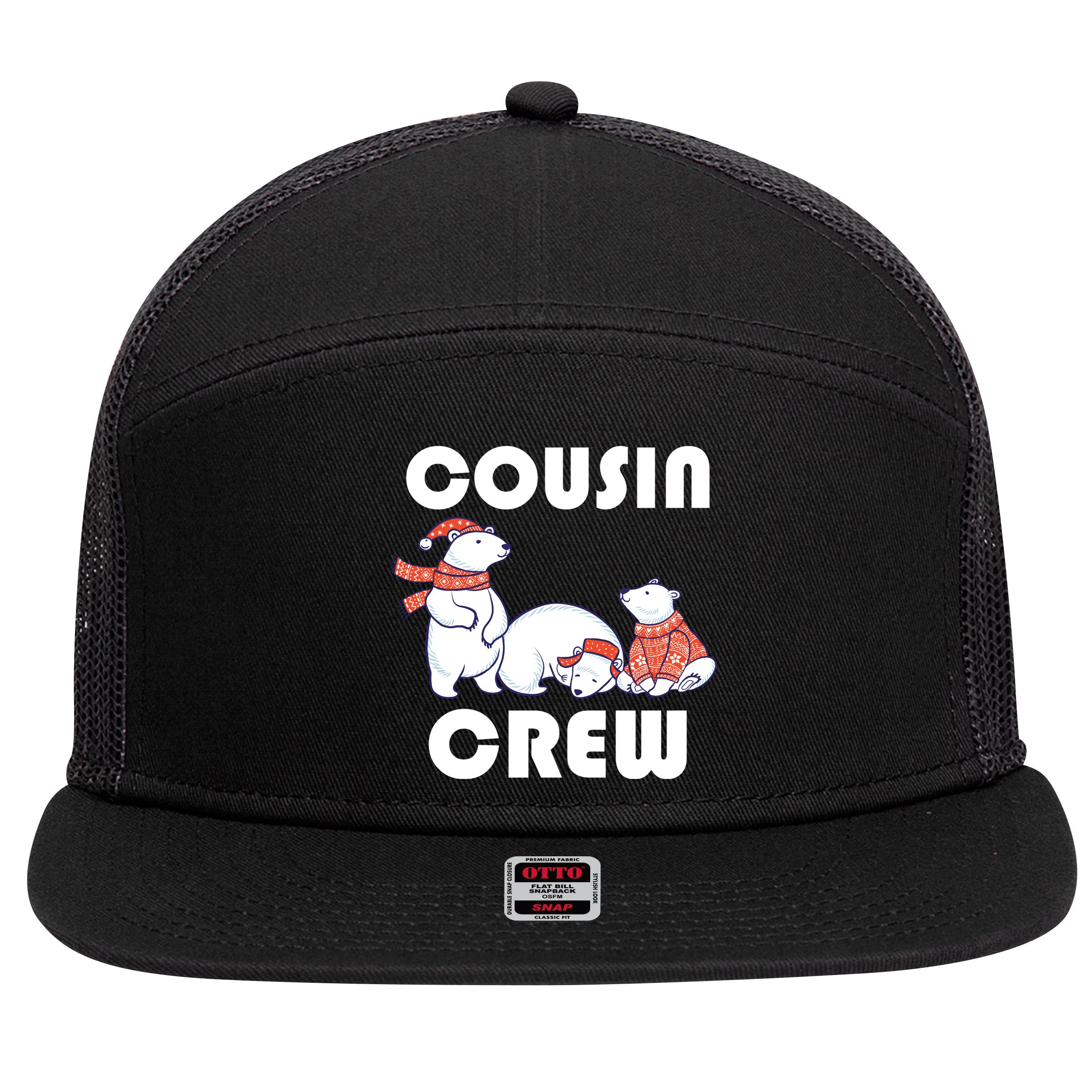 Cousin Crew Cute Polar Bears 7 Panel Mesh Trucker Snapback Hat