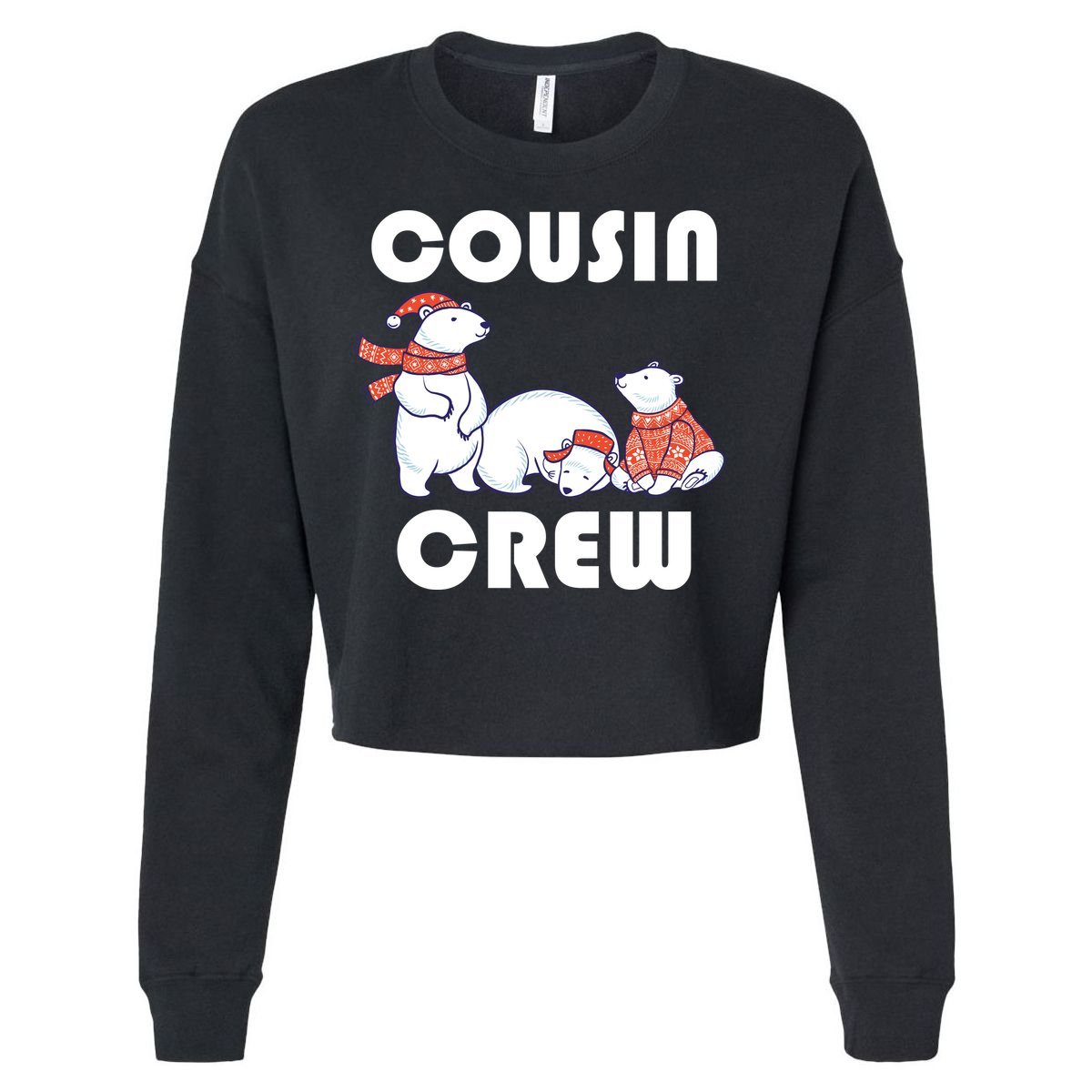 Cousin Crew Cute Polar Bears Cropped Pullover Crew