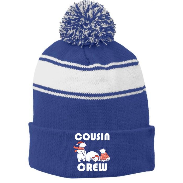 Cousin Crew Cute Polar Bears Stripe Pom Pom Beanie