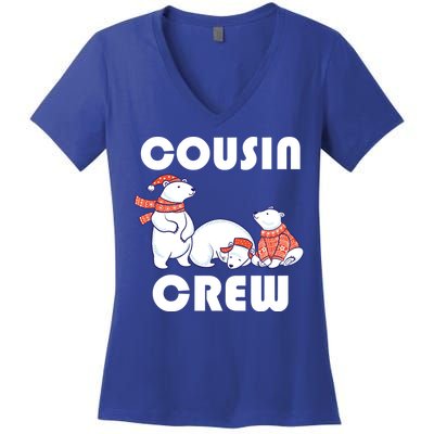 Cousin Crew Cute Polar Bears Women's V-Neck T-Shirt