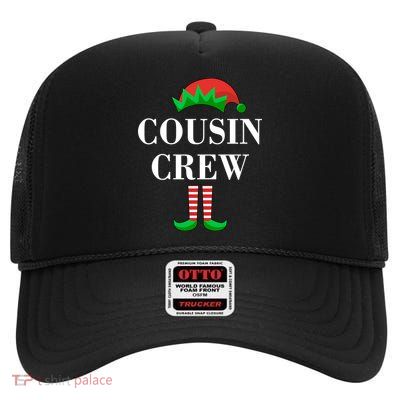 Cousin Crew Elf Family Matching Christmas High Crown Mesh Back Trucker Hat