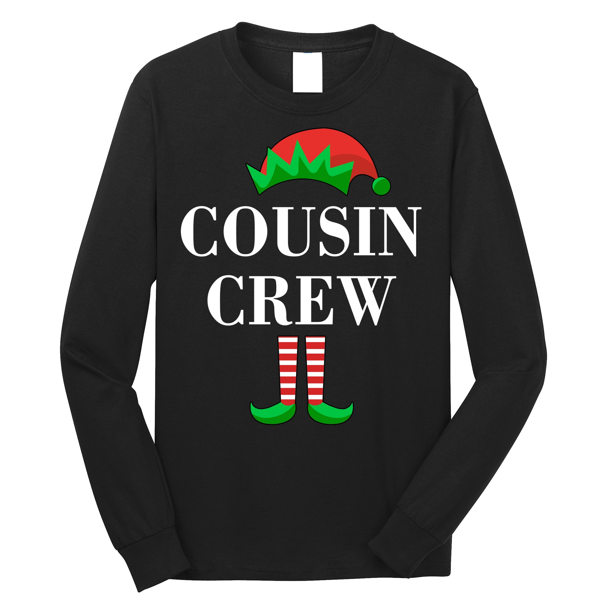 Cousin Crew Elf Family Matching Christmas Long Sleeve Shirt