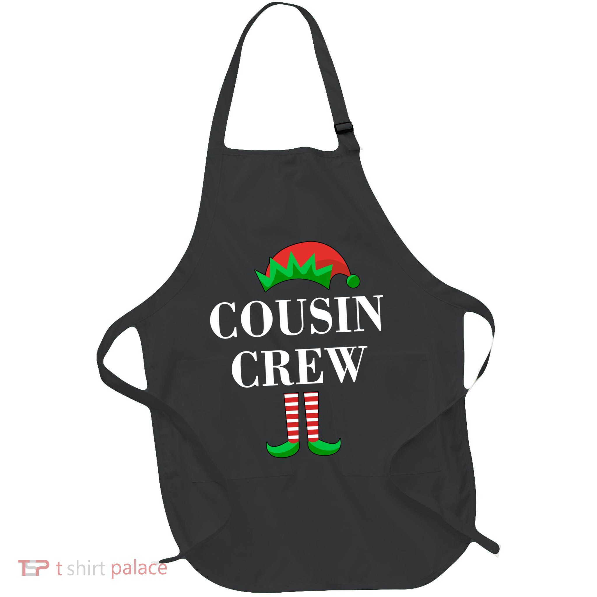 Cousin Crew Elf Family Matching Christmas Full-Length Apron With Pockets