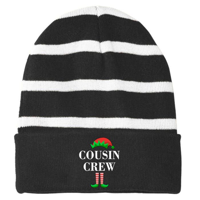 Cousin Crew Elf Family Matching Christmas Striped Beanie with Solid Band