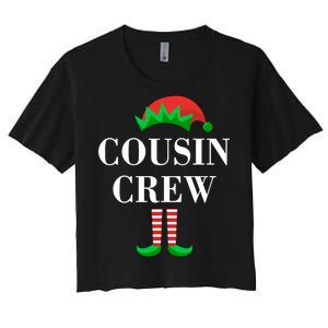 Cousin Crew Elf Family Matching Christmas Women's Crop Top Tee