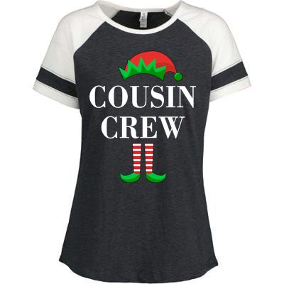 Cousin Crew Elf Family Matching Christmas Enza Ladies Jersey Colorblock Tee