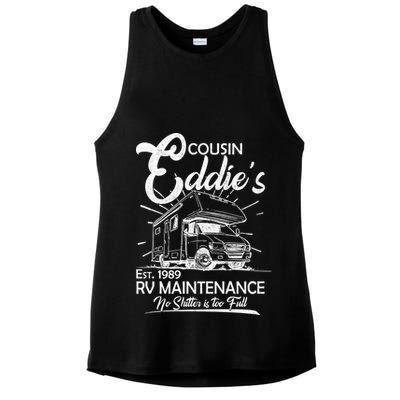 Cousin Eddie's RV Maintenance No Shitter Is Too Full Ladies PosiCharge Tri-Blend Wicking Tank