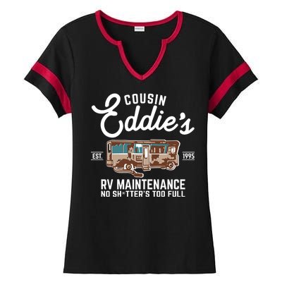 Cousin Eddie's RV Maintenance Shitters Too Full Ladies Halftime Notch Neck Tee