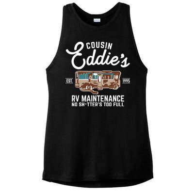 Cousin Eddie's RV Maintenance Shitters Too Full Ladies PosiCharge Tri-Blend Wicking Tank