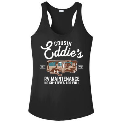 Cousin Eddie's RV Maintenance Shitters Too Full Ladies PosiCharge Competitor Racerback Tank