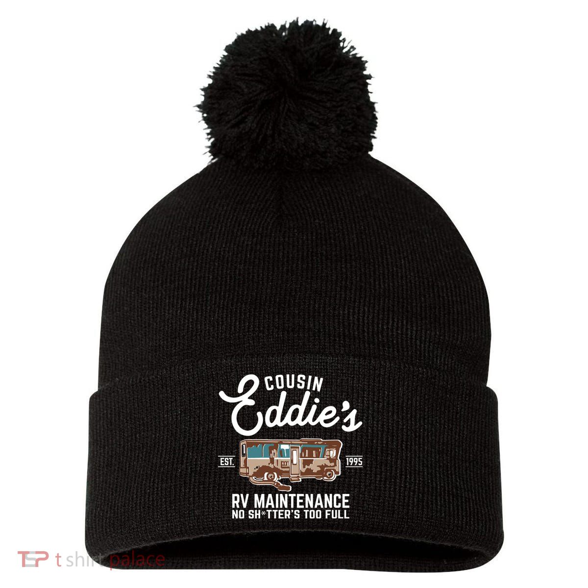 Cousin Eddie's RV Maintenance Shitters Too Full Pom Pom 12in Knit Beanie