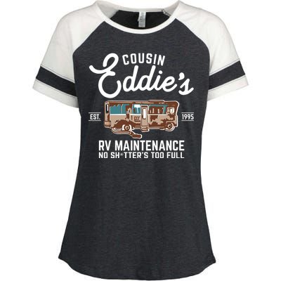 Cousin Eddie's RV Maintenance Shitters Too Full Enza Ladies Jersey Colorblock Tee