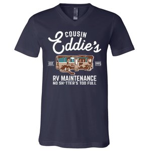 Cousin Eddie's RV Maintenance Shitters Too Full V-Neck T-Shirt