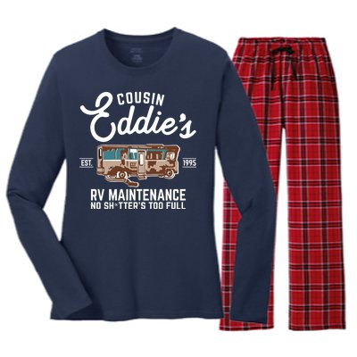 Cousin Eddie's RV Maintenance Shitters Too Full Women's Long Sleeve Flannel Pajama Set 