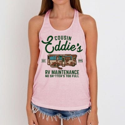 Cousin Eddie's RV Maintenance Shitters Too Full Women's Knotted Racerback Tank