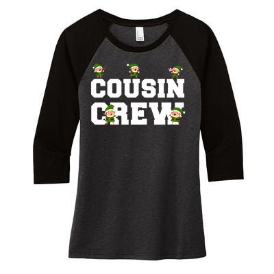 Cousin Elf Crew Women's Tri-Blend 3/4-Sleeve Raglan Shirt