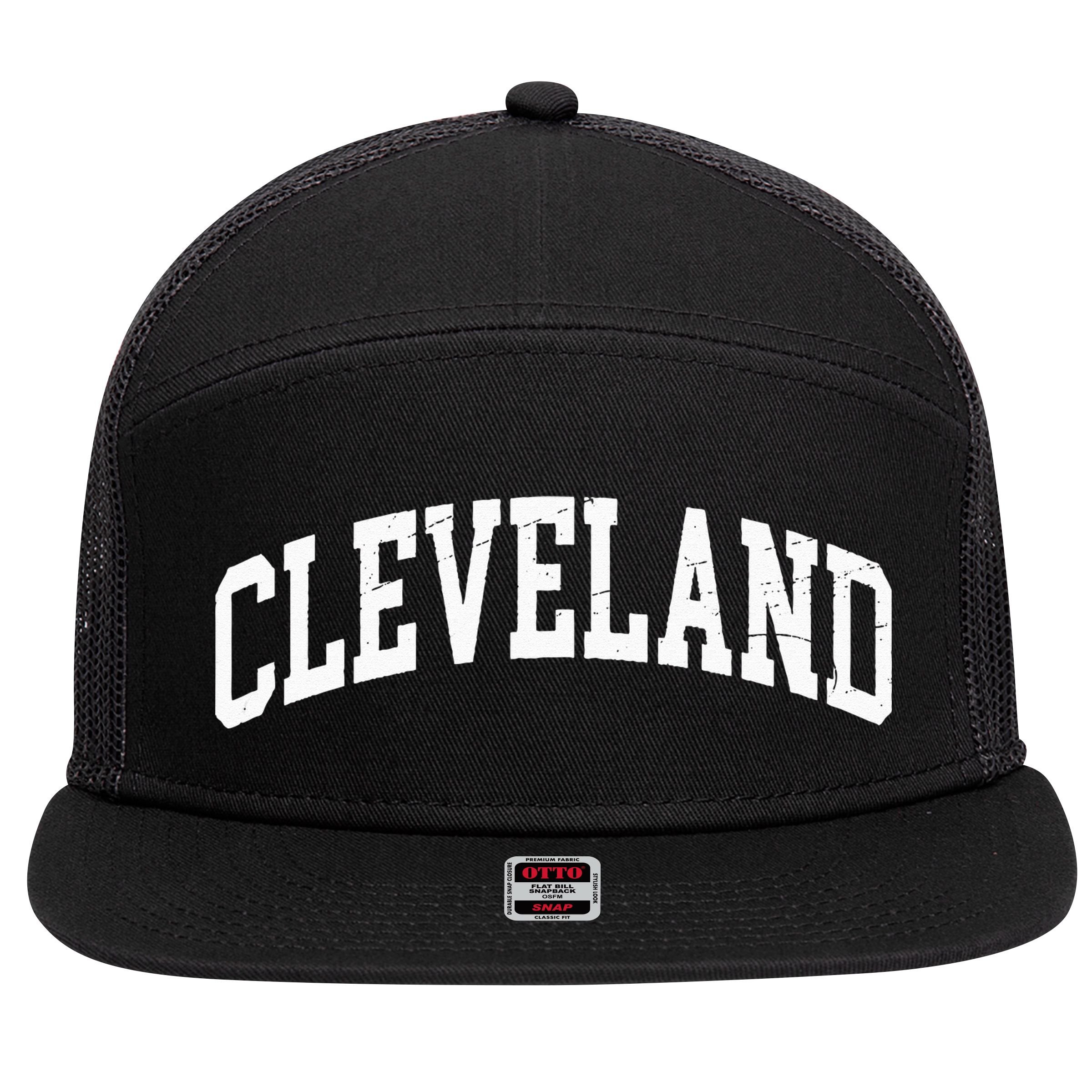 Cleveland Ohio Vintage Worn Design Classic 7 Panel Mesh Trucker Snapback Hat