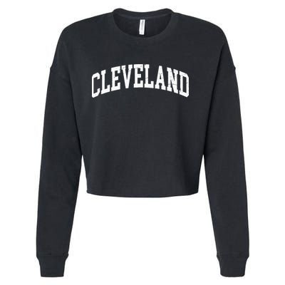 Cleveland Ohio Vintage Worn Design Classic Cropped Pullover Crew