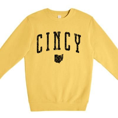 Cincy Ohio Vintage City Gift Premium Crewneck Sweatshirt