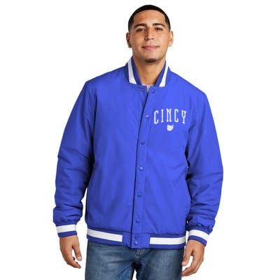 Cincy Ohio Vintage City Gift Insulated Varsity Jacket