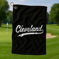 Cleveland Oh Vintage Baseball Sports Script Golf Towel