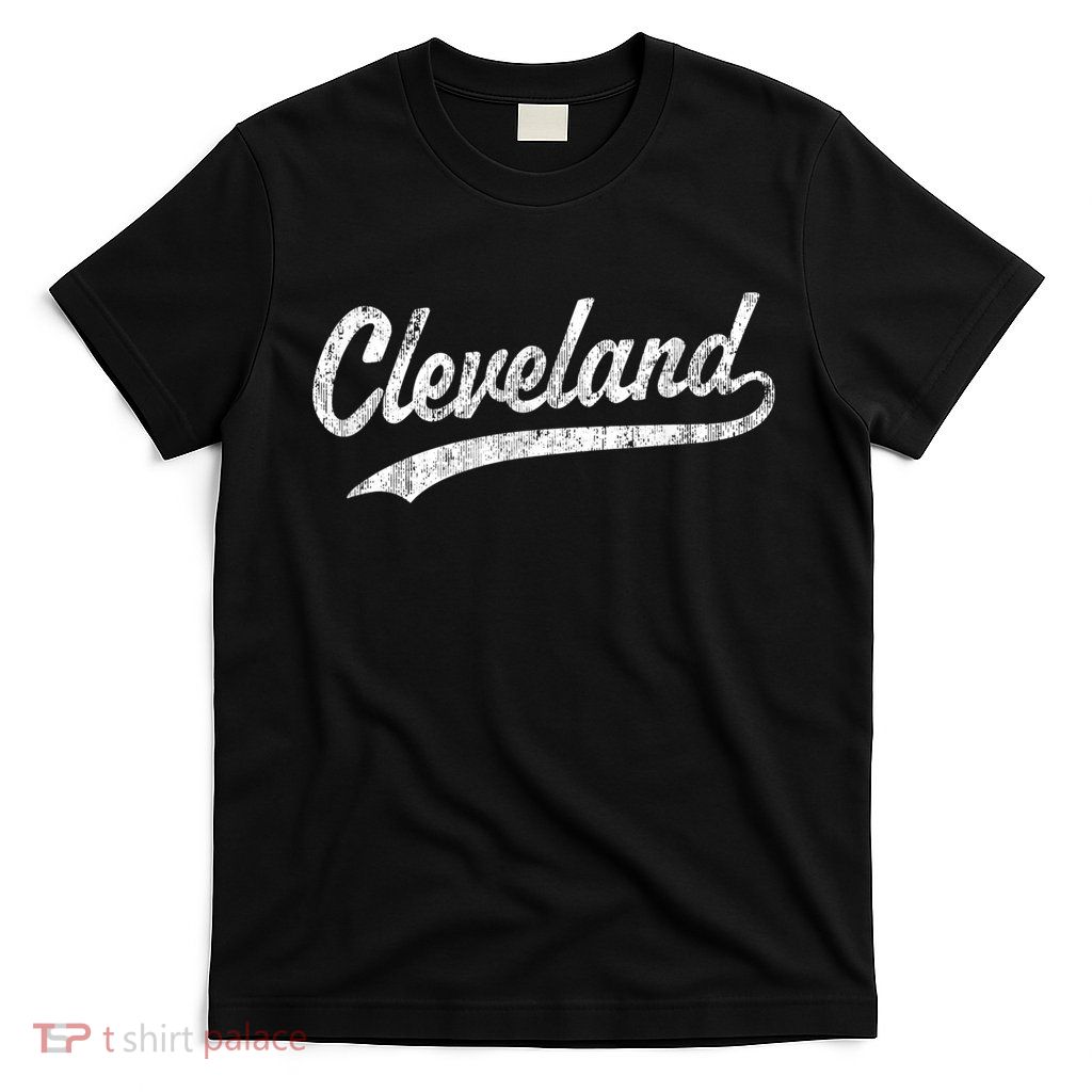 Cleveland OH Vintage Baseball Sports Script T-Shirt
