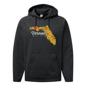 City Of Vernon Florida Fl Merch Souvenir Graphic Performance Fleece Hoodie