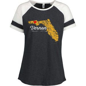 City Of Vernon Florida Fl Merch Souvenir Graphic Enza Ladies Jersey Colorblock Tee