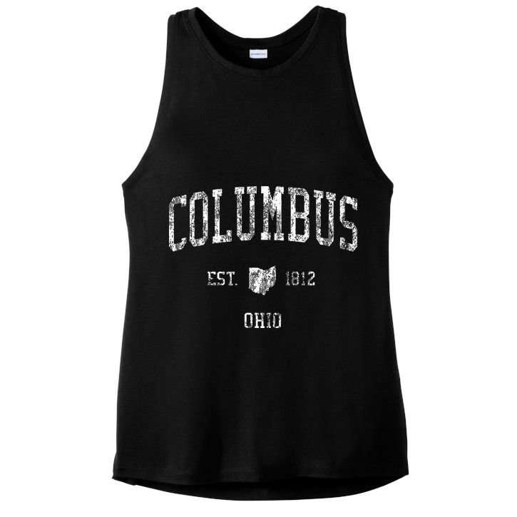 Columbus Ohio Vintage Sports Columbus Oh Ladies PosiCharge Tri-Blend Wicking Tank