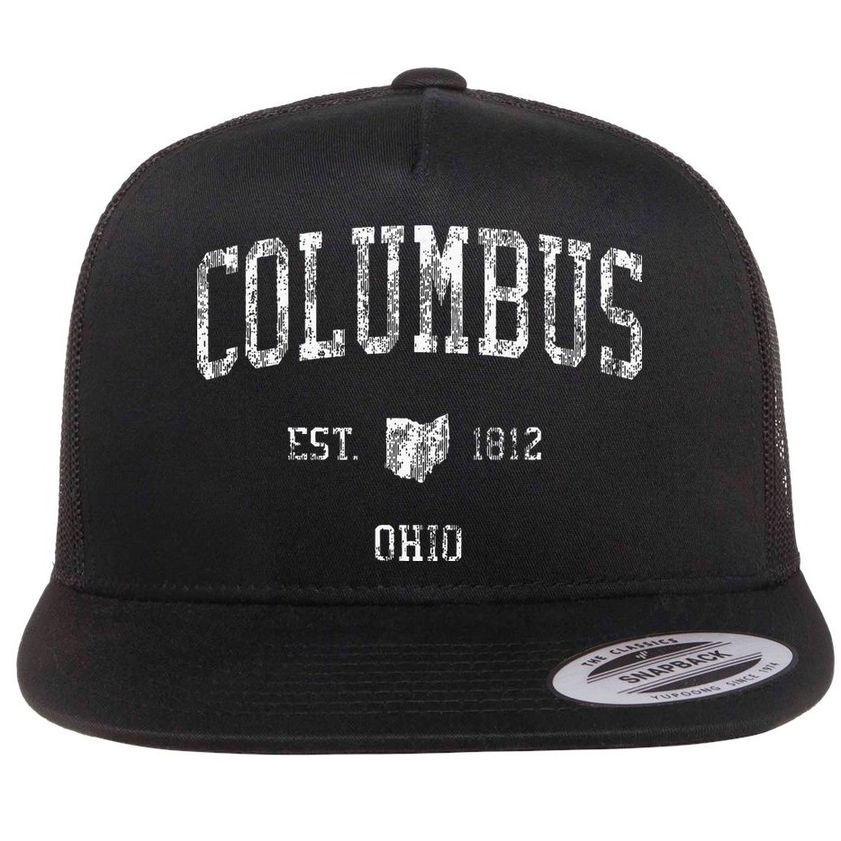 Columbus Ohio Vintage Sports Columbus Oh Flat Bill Trucker Hat