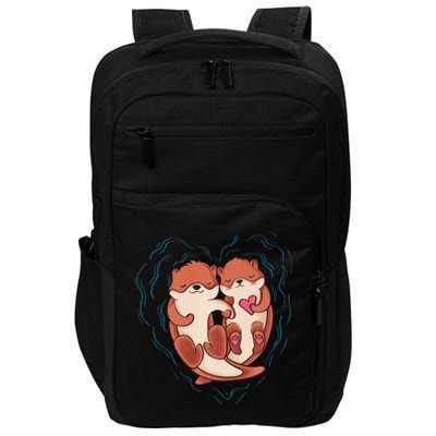 Cute Otter Valentine's Day Love Otters Holding Hands Love Impact Tech Backpack