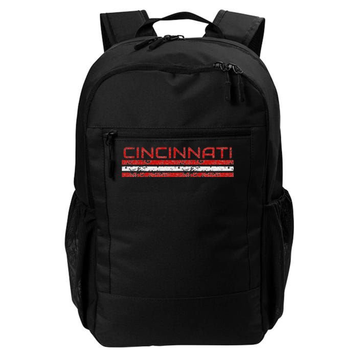 Cincinnati Ohio Vintage Three Stripe Weathered Daily Commute Backpack