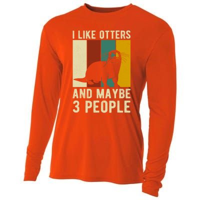 Cool Otter Vintage Sea Otter Lover Funny Otter Pun Gift Cooling Performance Long Sleeve Crew