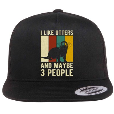 Cool Otter Vintage Sea Otter Lover Funny Otter Pun Gift Flatbill Hat