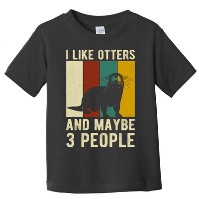 Cool Otter Vintage Sea Otter Lover Funny Otter Pun Gift Toddler T-Shirt