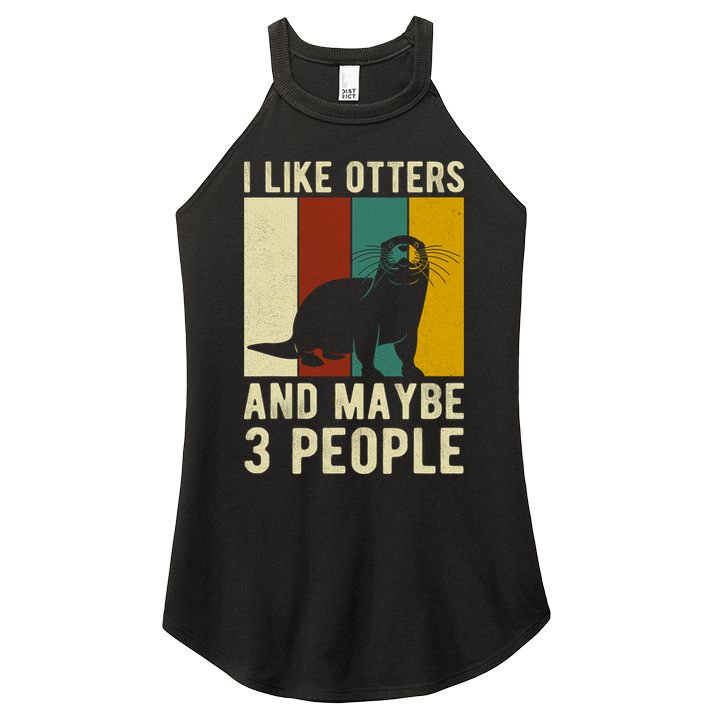 Cool Otter Vintage Sea Otter Lover Funny Otter Pun Gift Women's Perfect Tri Rocker Tank